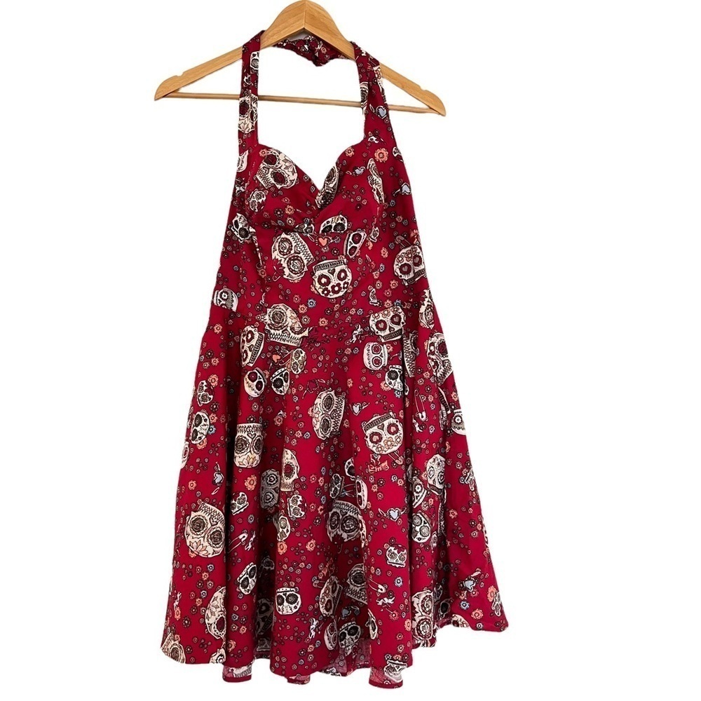 HELL BUNNY Sugar Skull Sweetheart Neckline Mini Dress Size L - Picture 7 of 10